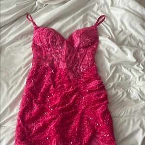 Stunning Hot Pink Sequin Dress